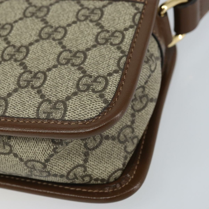 【日本直送】GUCCI GG Supreme 單肩包 PVC 米色 金色 658572 正品 ka1650M-8