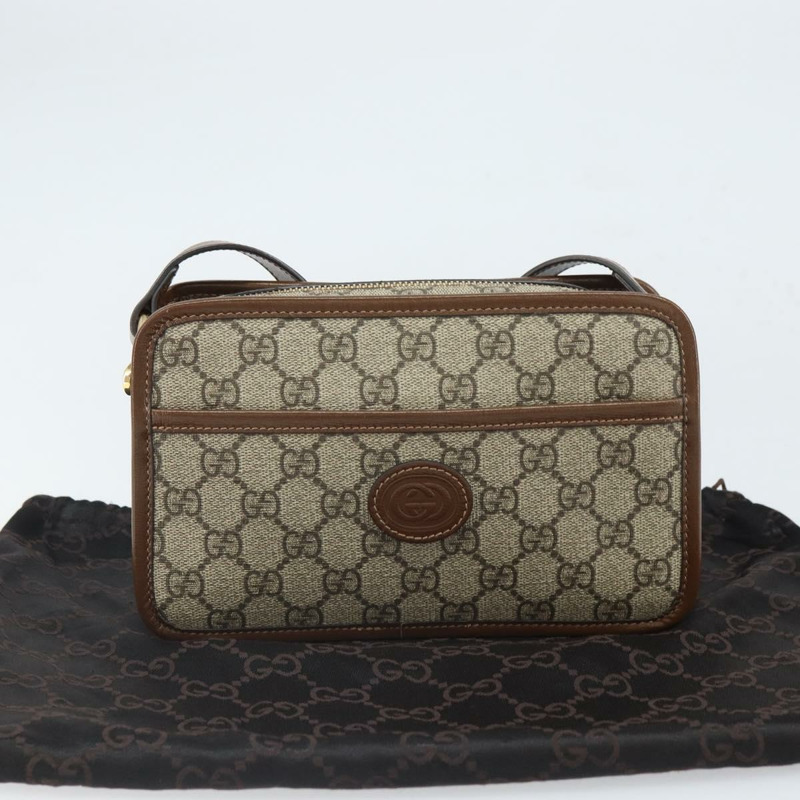 【日本直送】GUCCI GG Supreme 單肩包 PVC 米色 金色 658572 正品 ka1650M-11