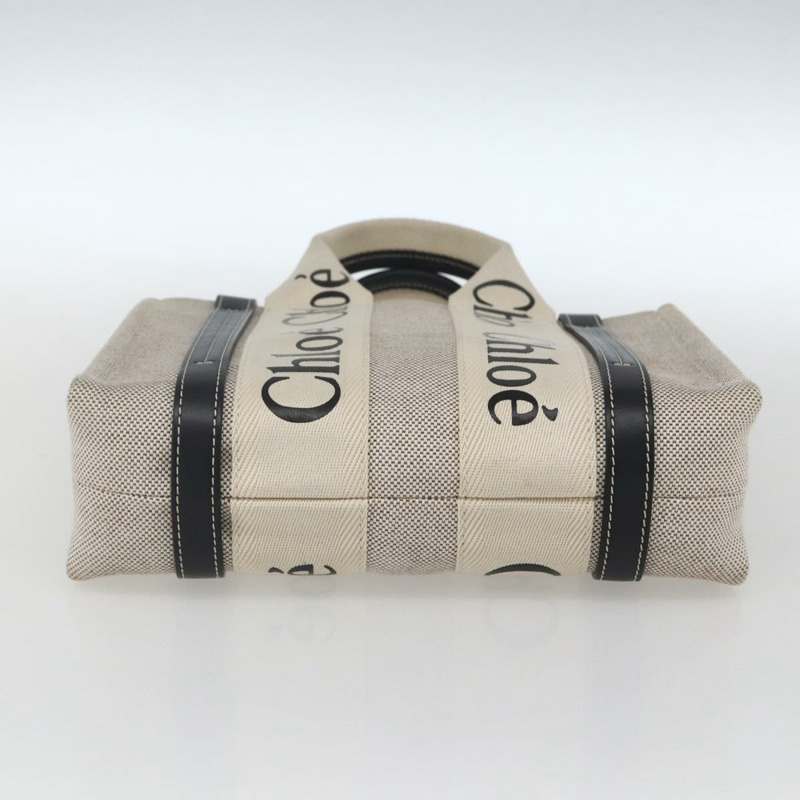 【日本直送】Chloe Woody 小號手提包 帆布 米色 正品 ka1636V-4