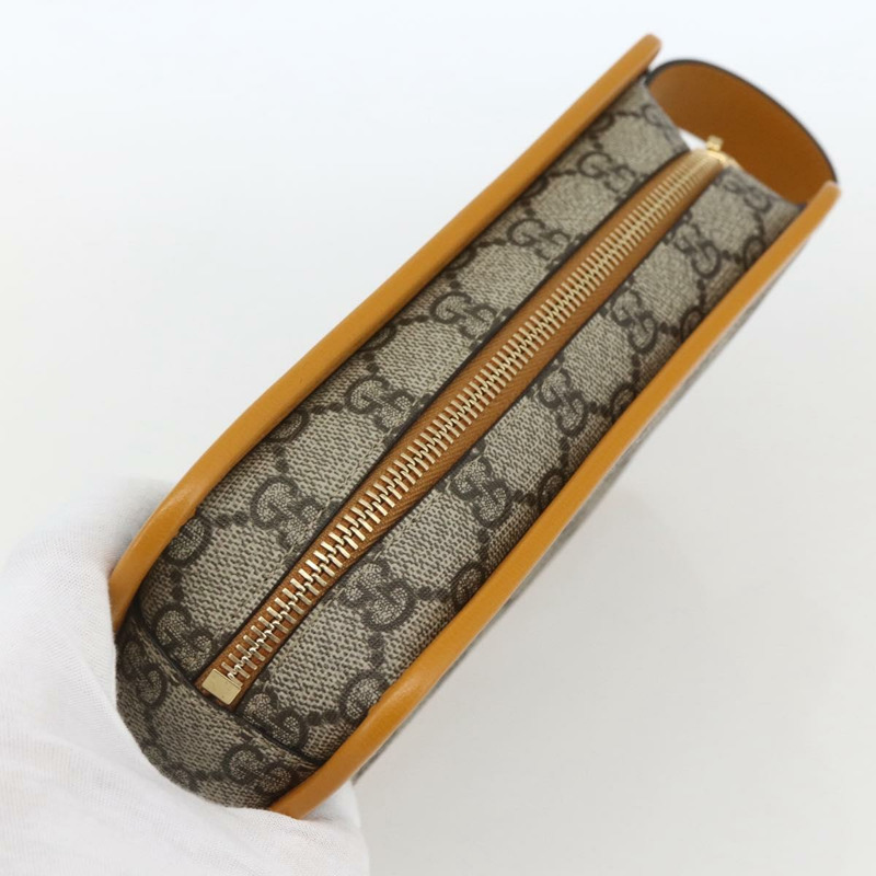 【日本直送】GUCCI GG Supreme 手拿包 PVC 米色金色 625764 正品 ka1692V-5