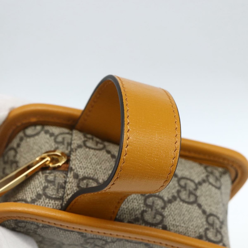 【日本直送】GUCCI GG Supreme 手拿包 PVC 米色金色 625764 正品 ka1692V-6