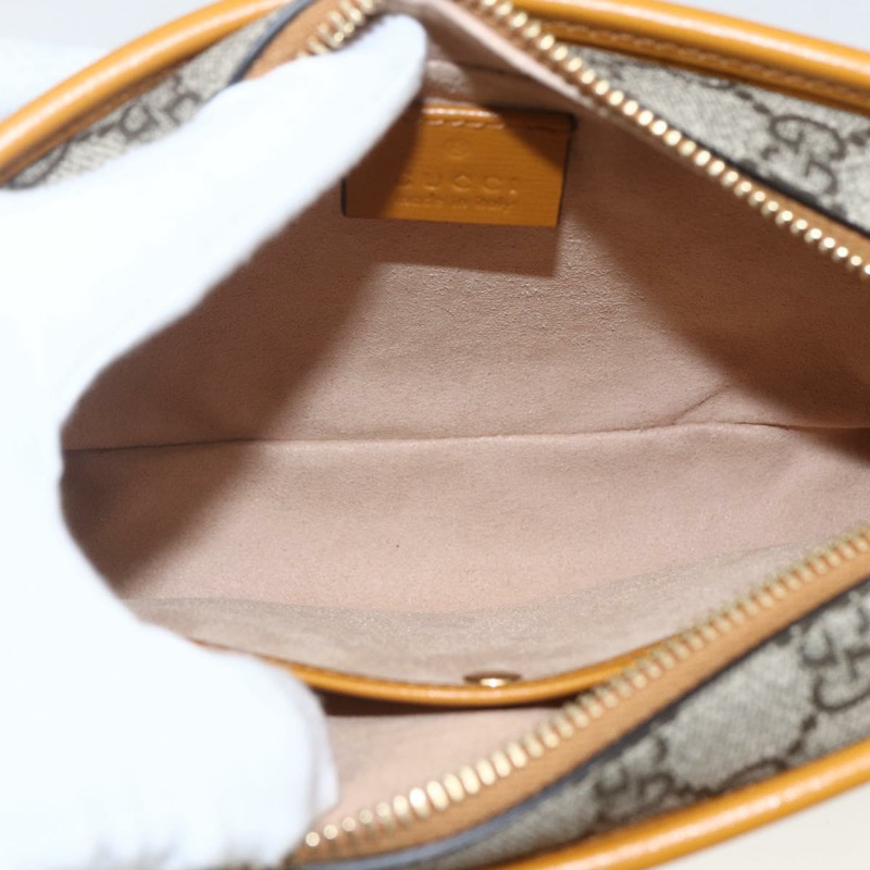 【日本直送】GUCCI GG Supreme 手拿包 PVC 米色金色 625764 正品 ka1692V-9