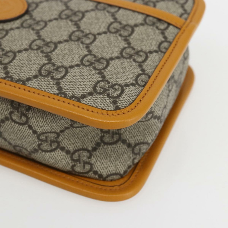 【日本直送】GUCCI GG Supreme 手拿包 PVC 米色金色 625764 正品 ka1692V-13