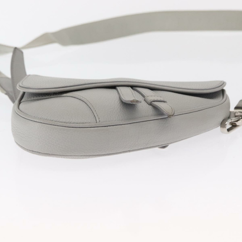 【日本直送】Christian Dior 馬鞍包 斜背包 皮革 灰色 銀色 正品 ka1665V-5