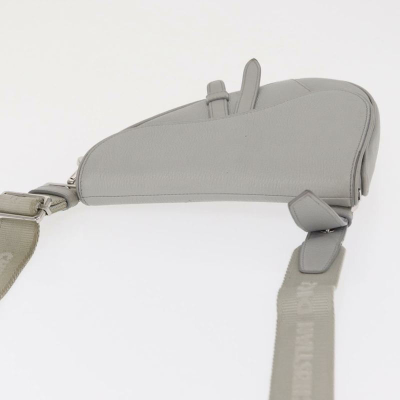 【日本直送】Christian Dior 馬鞍包 斜背包 皮革 灰色 銀色 正品 ka1665V-6