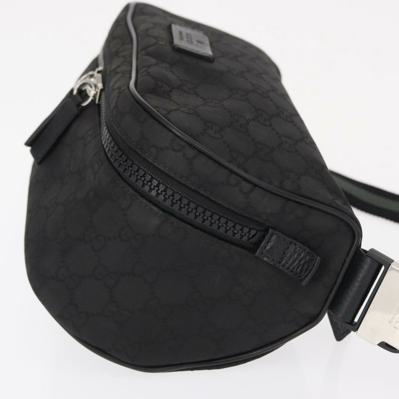 【日本直送】GUCCI GG帆布肩背包 黑色 銀色 449182 正品 ka1803V-2