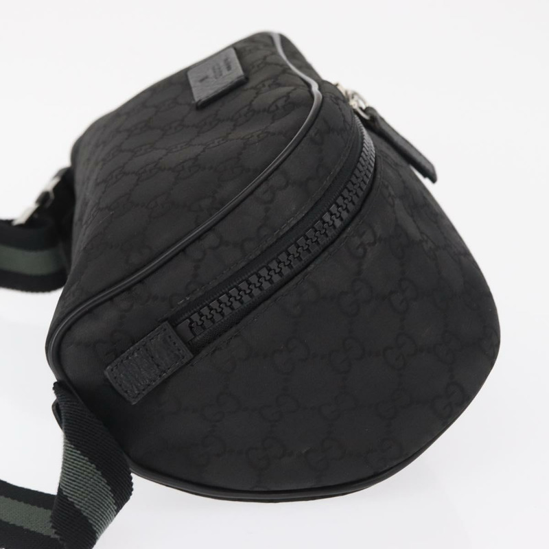 【日本直送】GUCCI GG帆布肩背包 黑色 銀色 449182 正品 ka1803V-3