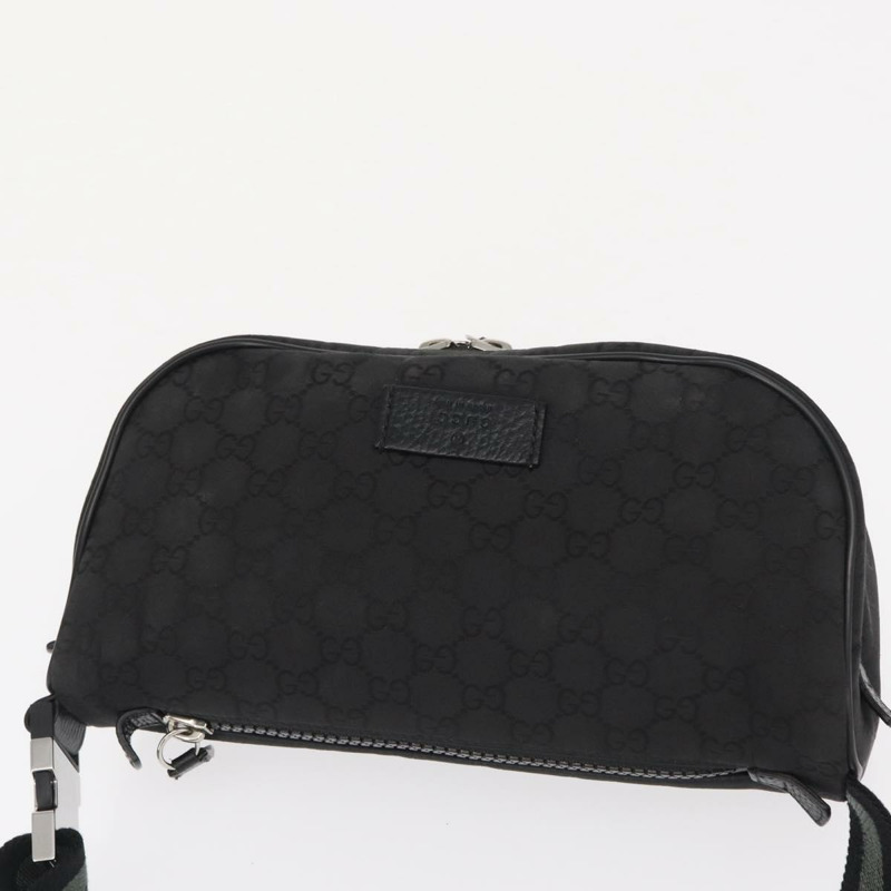 【日本直送】GUCCI GG帆布肩背包 黑色 銀色 449182 正品 ka1803V-5