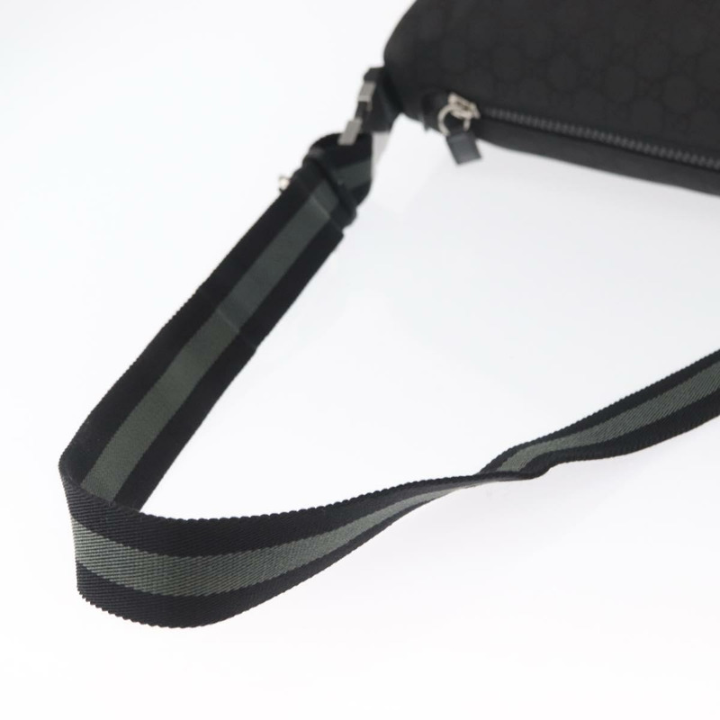 【日本直送】GUCCI GG帆布肩背包 黑色 銀色 449182 正品 ka1803V-6