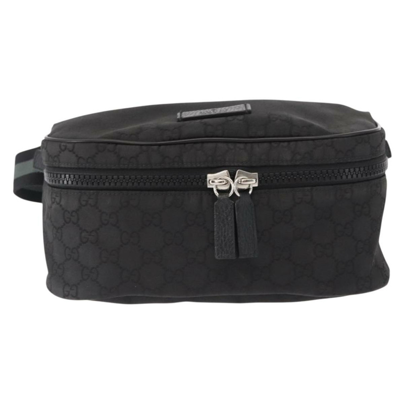 【日本直送】GUCCI GG帆布肩背包 黑色 銀色 449182 正品 ka1803V-12