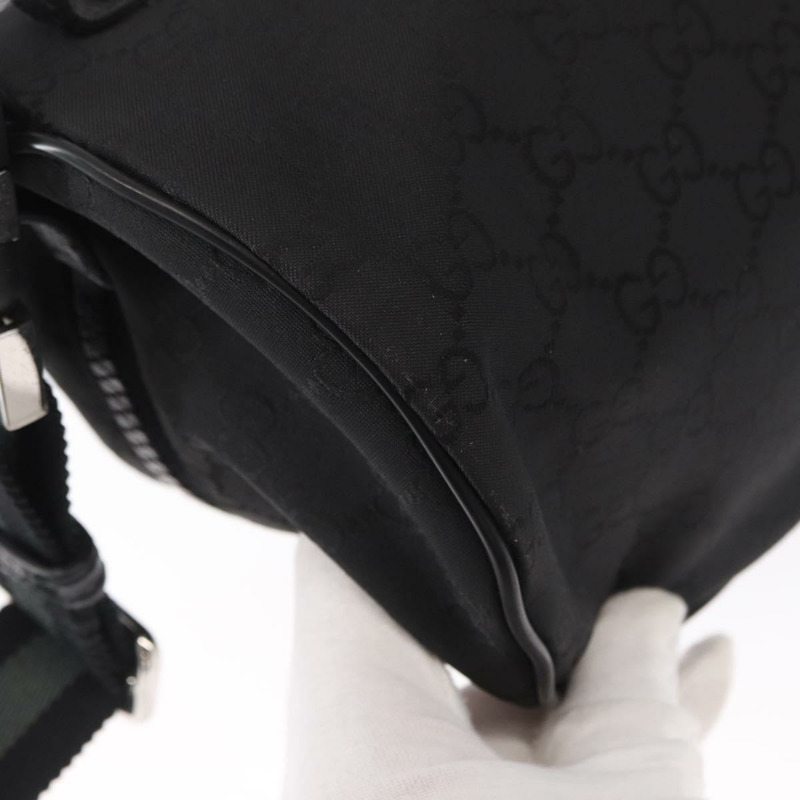【日本直送】GUCCI GG帆布肩背包 黑色 銀色 449182 正品 ka1803V-15