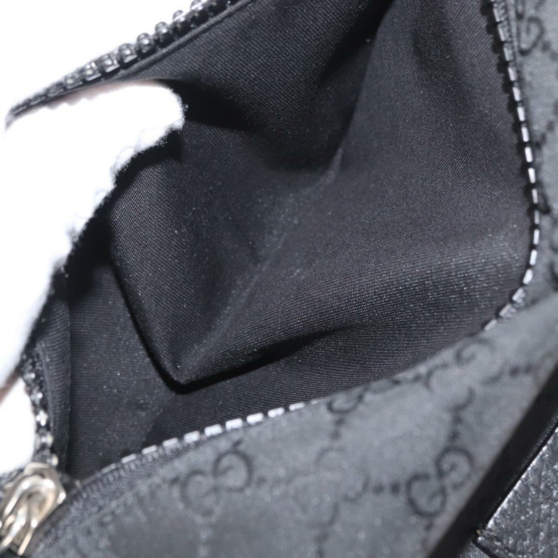 【日本直送】GUCCI GG帆布肩背包 黑色 銀色 449182 正品 ka1803V-21