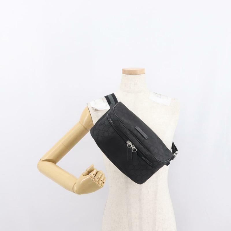 【日本直送】GUCCI GG帆布肩背包 黑色 銀色 449182 正品 ka1803V-22