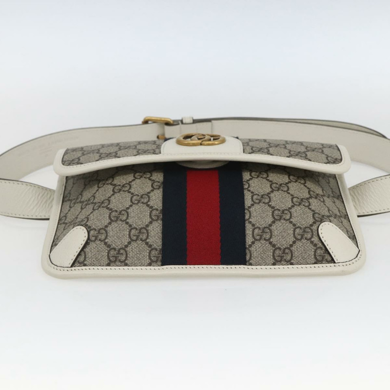 【日本直送】GUCCI GG Supreme Sherry Line GG Marmont 腰包 PVC 米色 正品 ka1681M-4