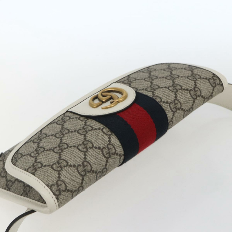 【日本直送】GUCCI GG Supreme Sherry Line GG Marmont 腰包 PVC 米色 正品 ka1681M-5
