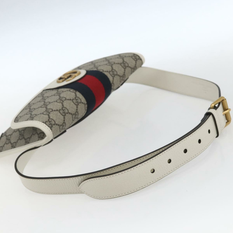 【日本直送】GUCCI GG Supreme Sherry Line GG Marmont 腰包 PVC 米色 正品 ka1681M-6