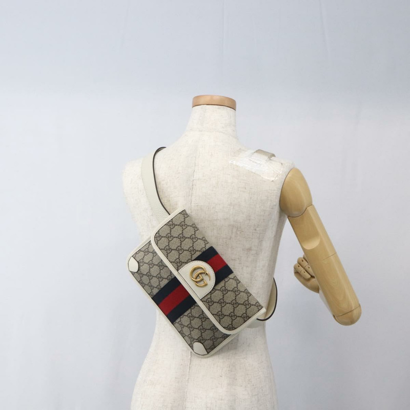 【日本直送】GUCCI GG Supreme Sherry Line GG Marmont 腰包 PVC 米色 正品 ka1681M-21