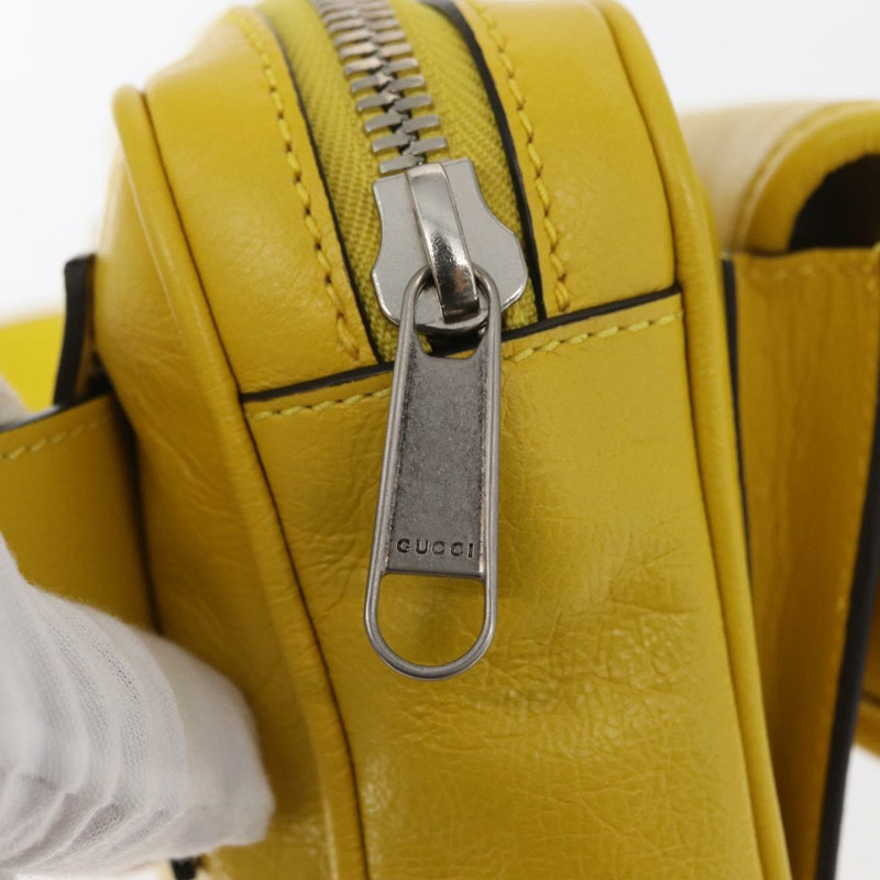 【日本直送】GUCCI 腰包 皮革 黃色 銀色 598080 正品 ka1647M-18