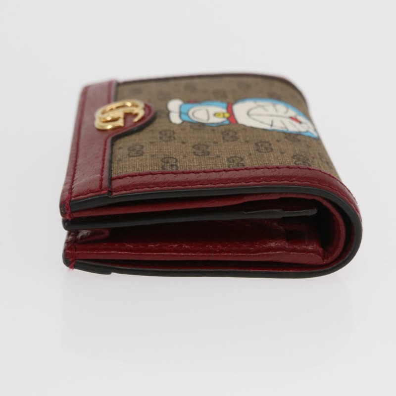 【日本直送】GUCCI Micro GG Supreme哆啦A夢錢包 PVC 米色 金色 647788 正品 165954SAM-2