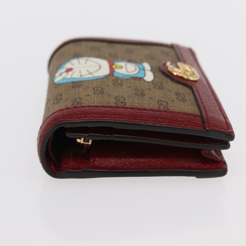 【日本直送】GUCCI Micro GG Supreme哆啦A夢錢包 PVC 米色 金色 647788 正品 165954SAM-3