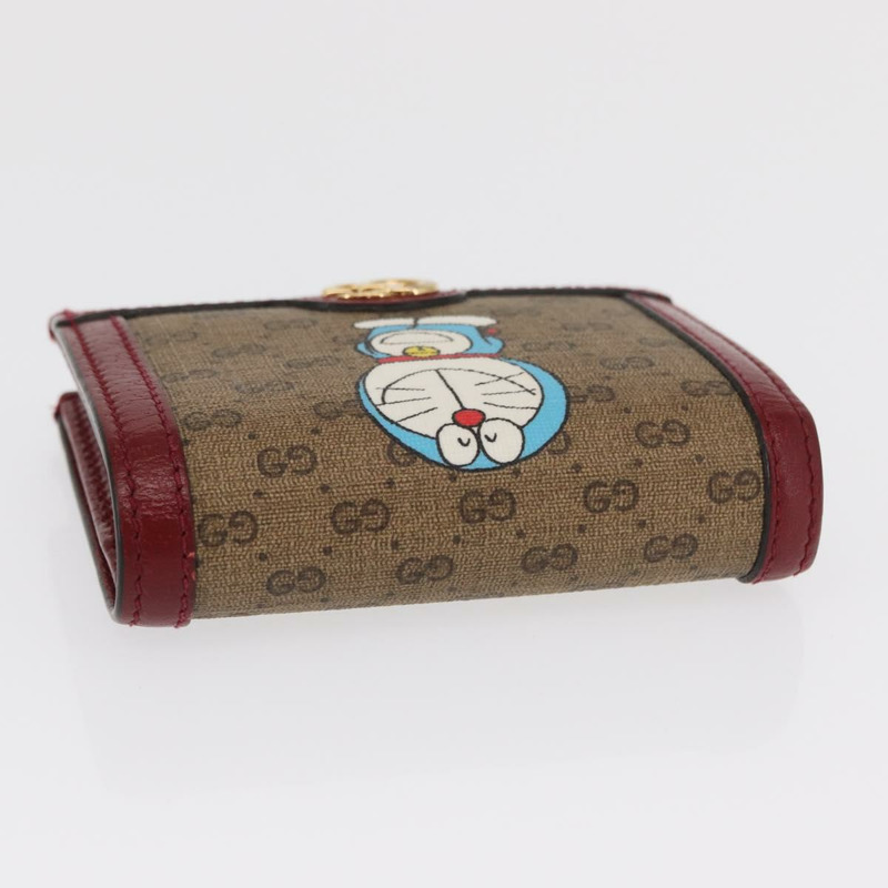 【日本直送】GUCCI Micro GG Supreme哆啦A夢錢包 PVC 米色 金色 647788 正品 165954SAM-4