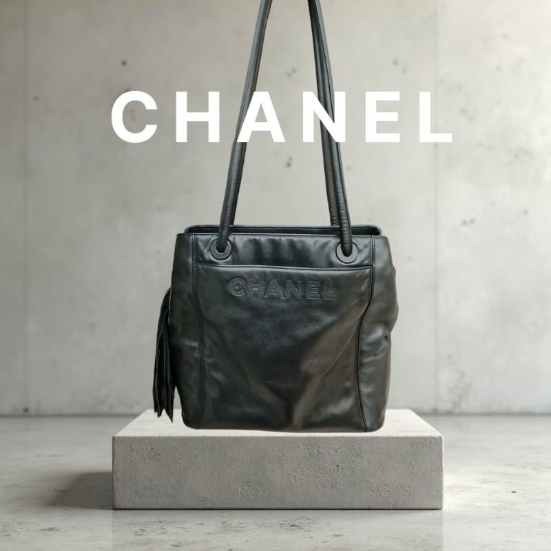 【🐴馬上下單最優惠】🧧限時降價至2/11（原$33800）㊣✨CHANEL✨香奈兒 黑色 老香 小香 雷標 保卡 琥珀 流蘇 托特包 肩背包 文件包/二手包/二手精品🌳二手樹屋🌳-0