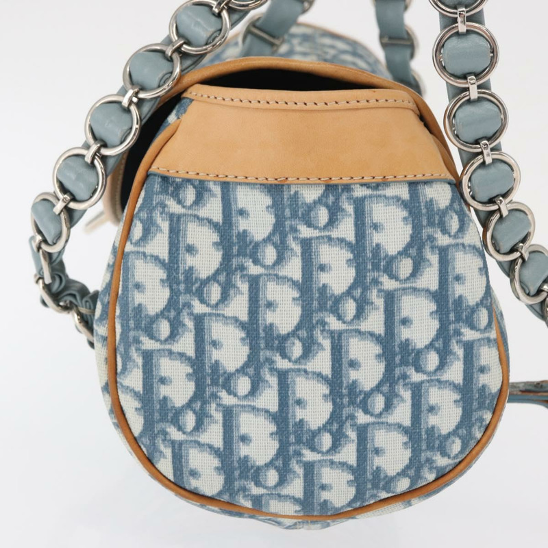 【日本直送】Christian Dior Trotter帆布浪漫手袋 PVC藍銀色 正品 165915SM-2