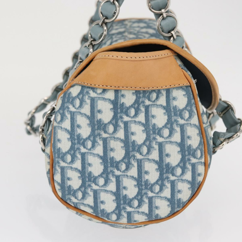 【日本直送】Christian Dior Trotter帆布浪漫手袋 PVC藍銀色 正品 165915SM-3
