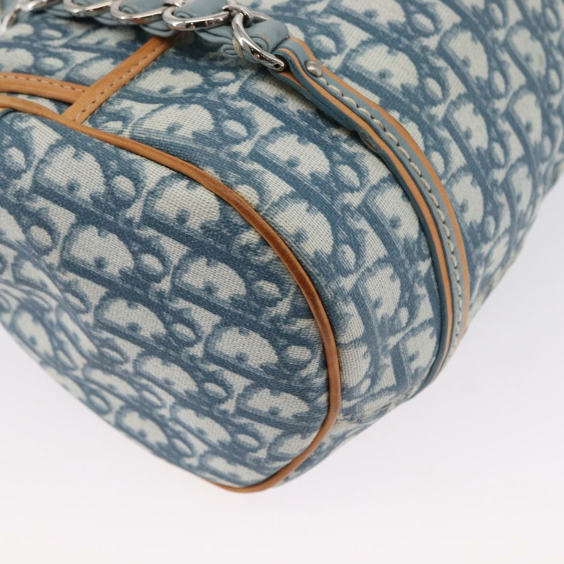 【日本直送】Christian Dior Trotter帆布浪漫手袋 PVC藍銀色 正品 165915SM-16