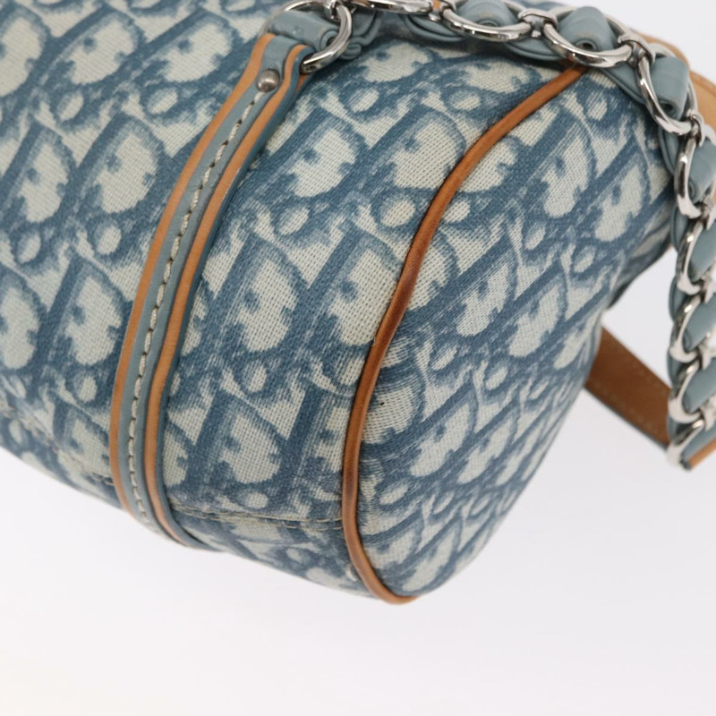【日本直送】Christian Dior Trotter帆布浪漫手袋 PVC藍銀色 正品 165915SM-17