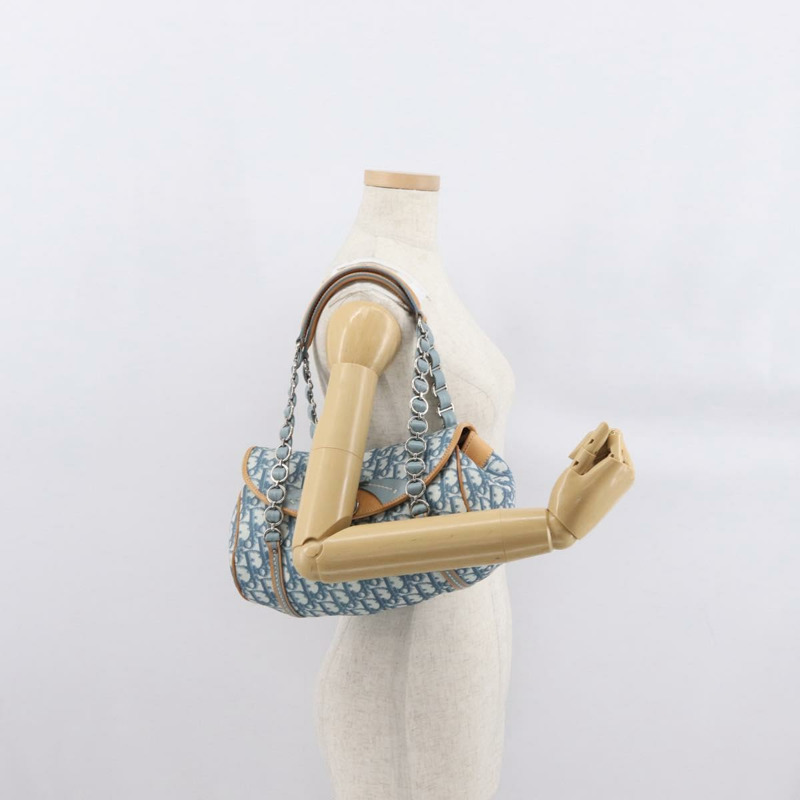 【日本直送】Christian Dior Trotter帆布浪漫手袋 PVC藍銀色 正品 165915SM-24