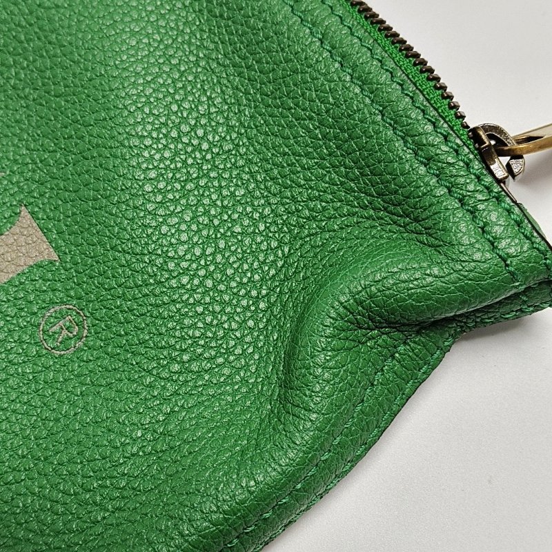 GUCCI Print中號綠色牛皮印花手拿包金色五金-7