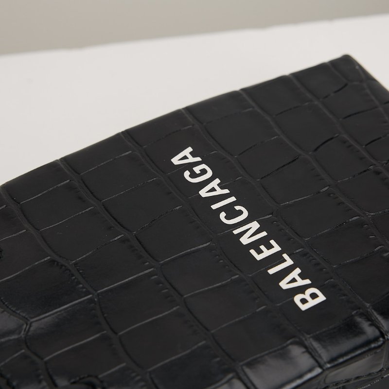 二手Balenciaga 鱷魚壓紋手機包/黑-8