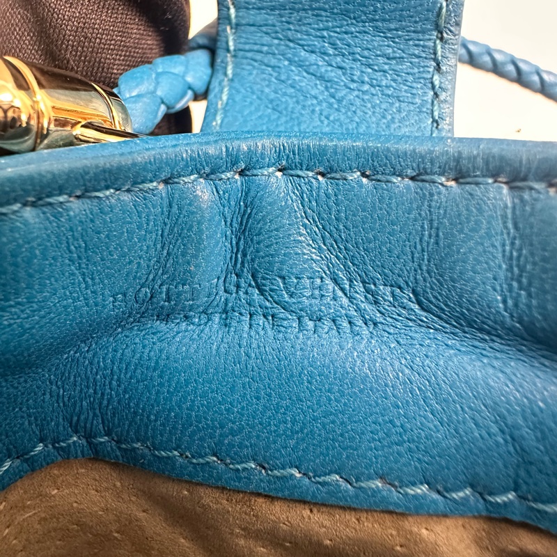 Bottega Veneta 中古藍色小編織多功能手機包-8