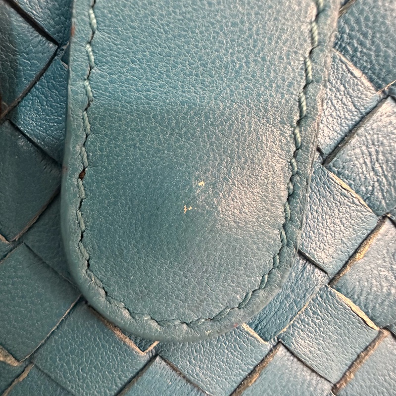 Bottega Veneta 中古藍色小編織多功能手機包-9