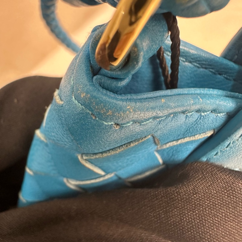 Bottega Veneta 中古藍色小編織多功能手機包-11