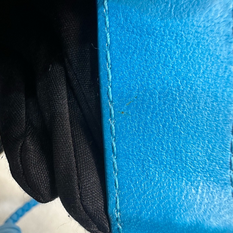 Bottega Veneta 中古藍色小編織多功能手機包-18