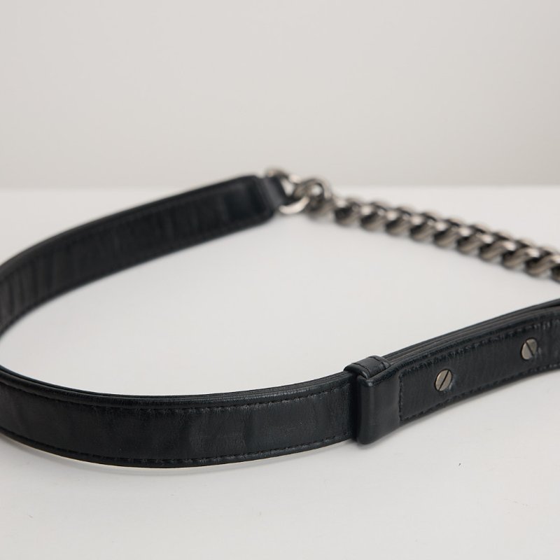 二手Chanel boy25 外縫黑銀牛-8