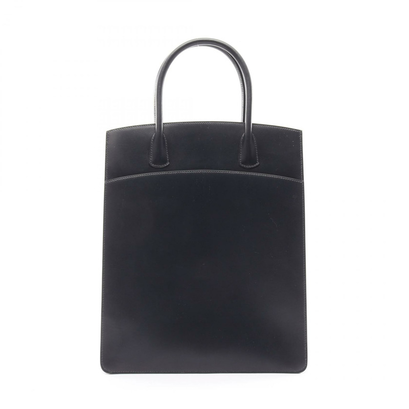 愛馬仕白色 G Box 手提包，小牛皮，靛藍色，二手，女士，金色五金-0