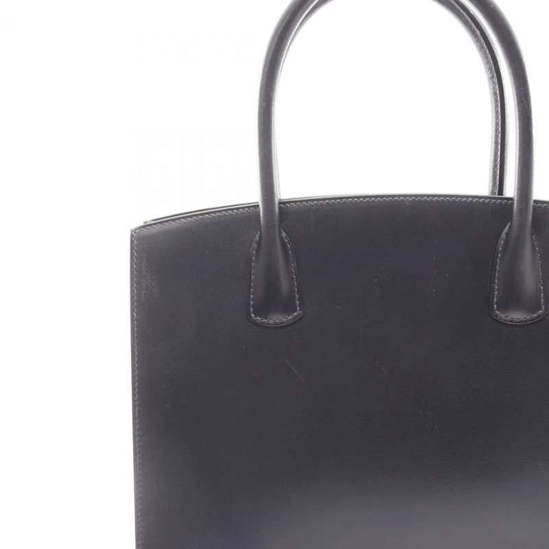 愛馬仕白色 G Box 手提包，小牛皮，靛藍色，二手，女士，金色五金-6