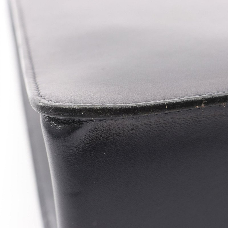 愛馬仕白色 G Box 手提包，小牛皮，靛藍色，二手，女士，金色五金-7