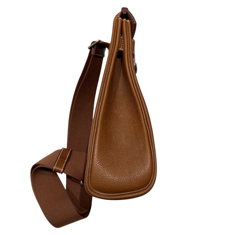 HERMES 愛馬仕 HAC A DOS 肩背包 胸背包  棕色 銀扣 B刻-3