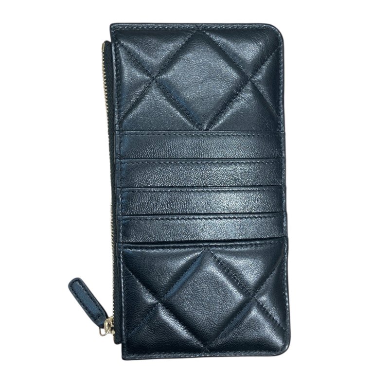 CHANEL 香奈兒 CHANEL19 羊皮 機票/護照夾 黑色 金釦-1