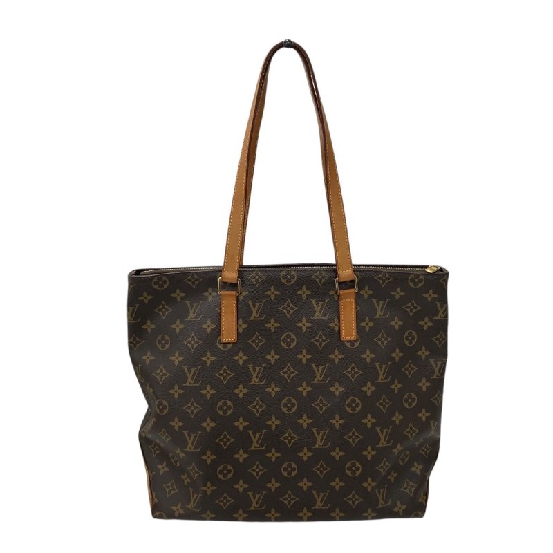 LOUIS VUITTON 路易威登 M51151 CABAS MEZZO 拉鍊托特包 PVC帆布 老花 棕色 金釦-0