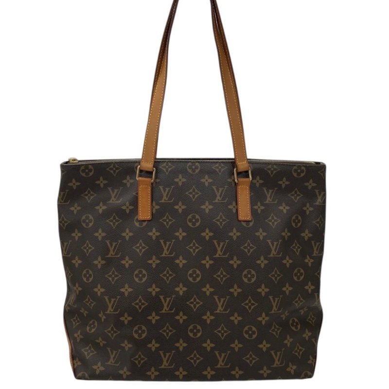 LOUIS VUITTON 路易威登 M51151 CABAS MEZZO 拉鍊托特包 PVC帆布 老花 棕色 金釦-1