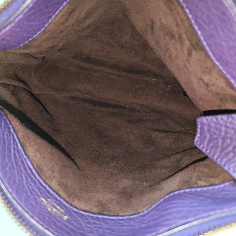 BURBERRY Canterbury小號紫色牛皮單肩包手提包金色五金可拆卸肩帶-6