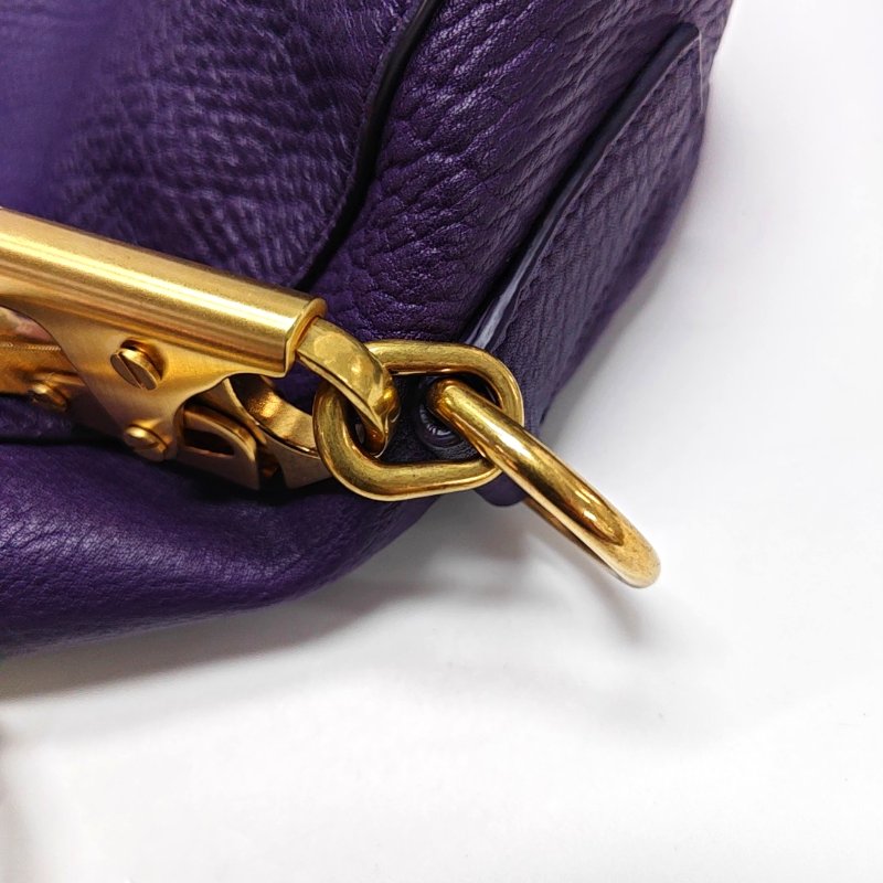 BURBERRY Canterbury小號紫色牛皮單肩包手提包金色五金可拆卸肩帶-12