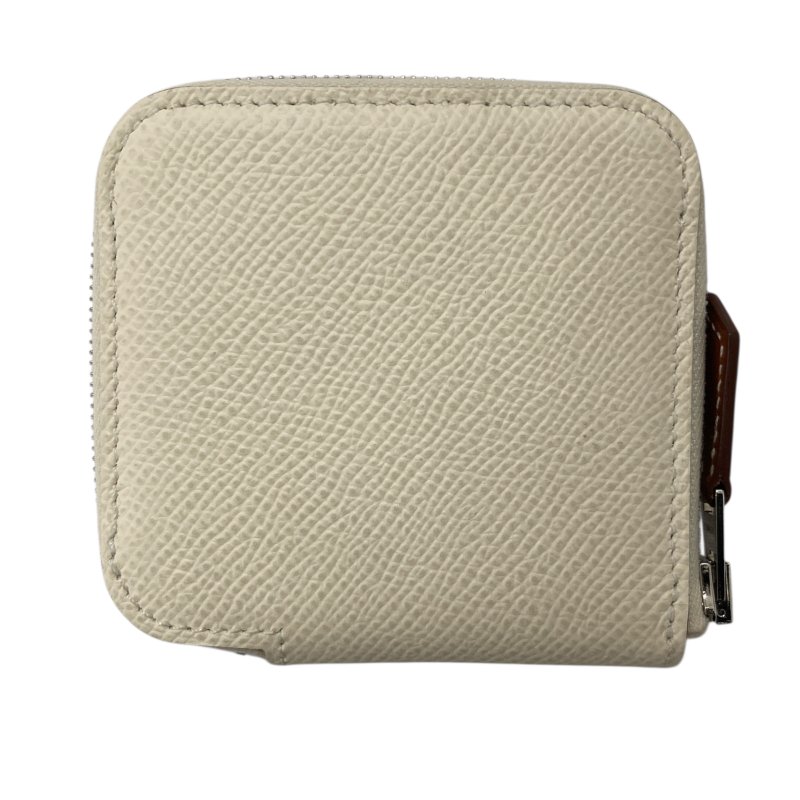 HERMES 愛馬仕 SILK IN COMPACT 皮革 拉鍊絲巾零錢包 餅乾色-1