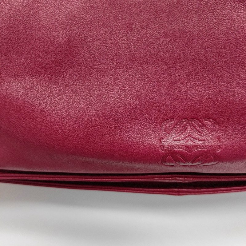 LOEWE Flamenco玫粉色羊皮流蘇單肩包銀色五金-7