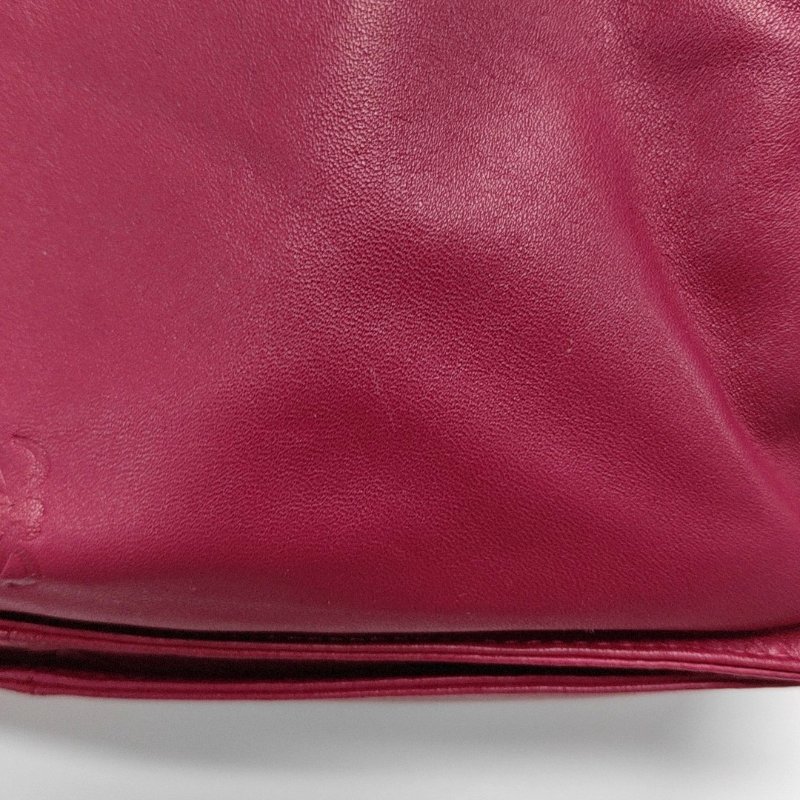 LOEWE Flamenco玫粉色羊皮流蘇單肩包銀色五金-8